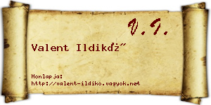 Valent Ildikó névjegykártya