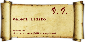 Valent Ildikó névjegykártya